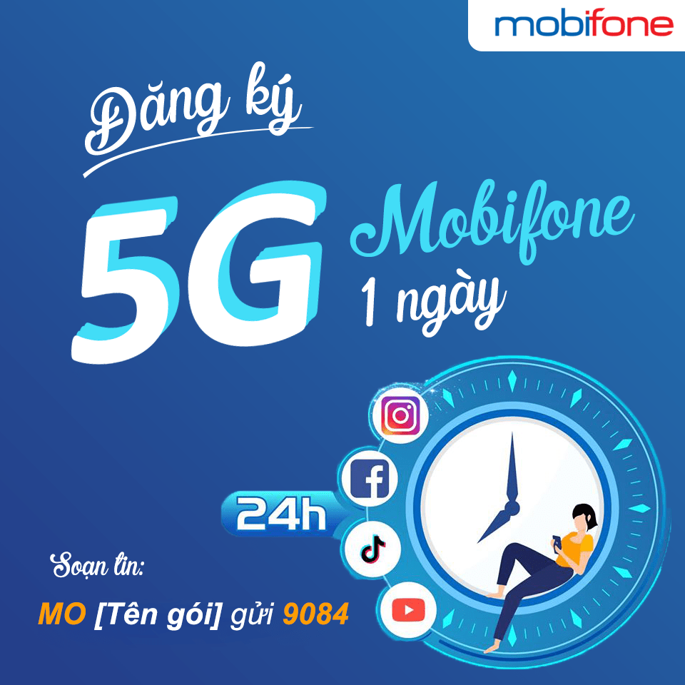Đăng ký 5G Mobifone 1 ngày ưu đãi khủng 2GB/ngày giá cực rẻ