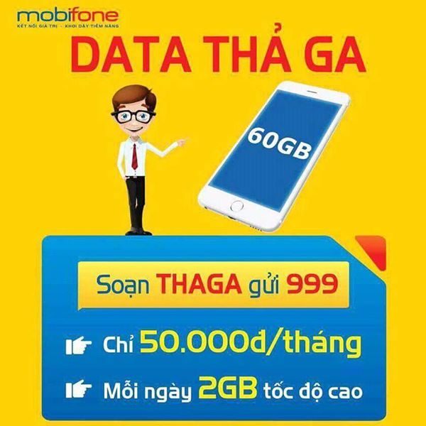 Đăng ký gói THAGA Mobifone nhận 60GB data dùng thả ga 30 ngày