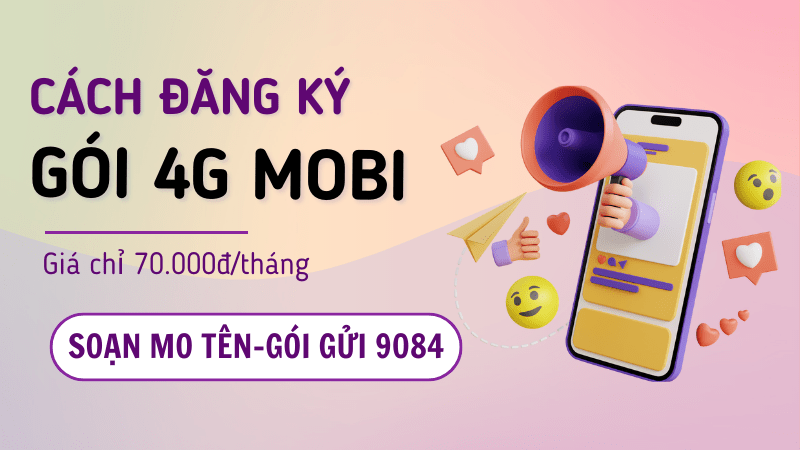 Gói cước 4G Mobifone 70k/tháng dùng mạng thả ga không lo về giá