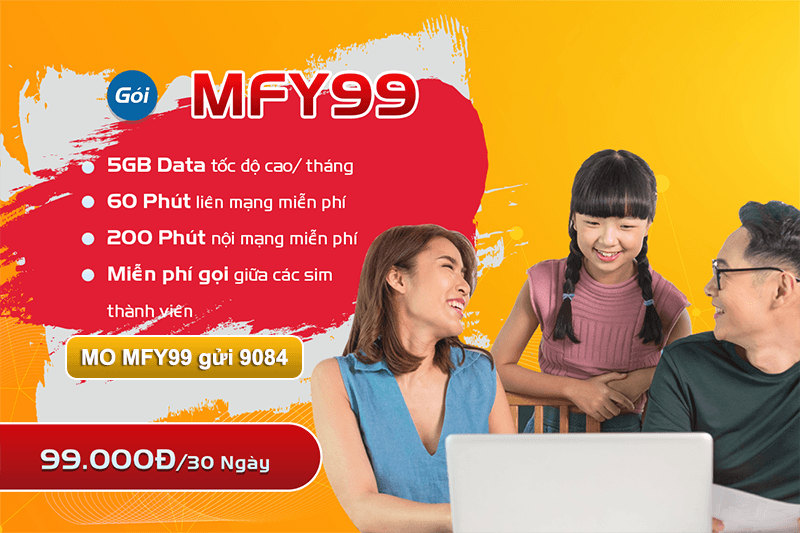 Đăng ký gói cước MFY99 Mobifone miễn phí data và gọi 30 ngày